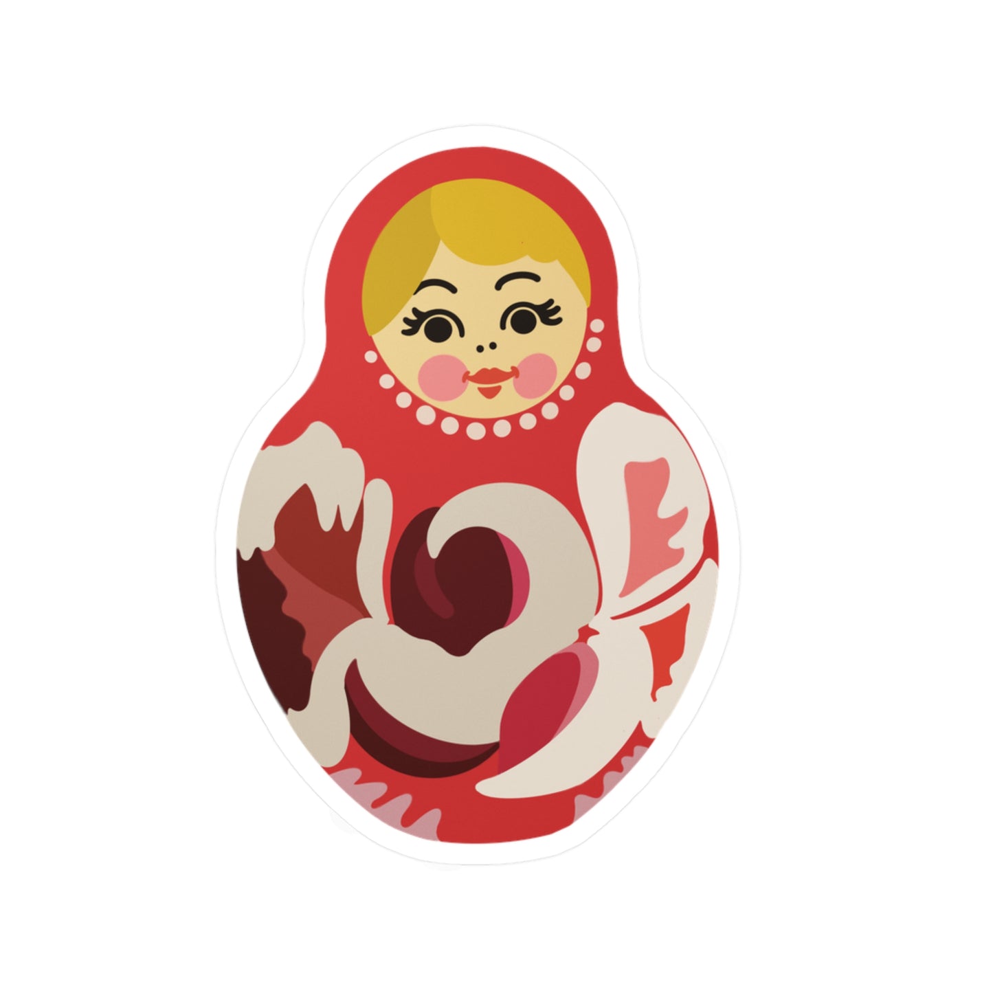Matryoshka doll - Red and white (Sticker)